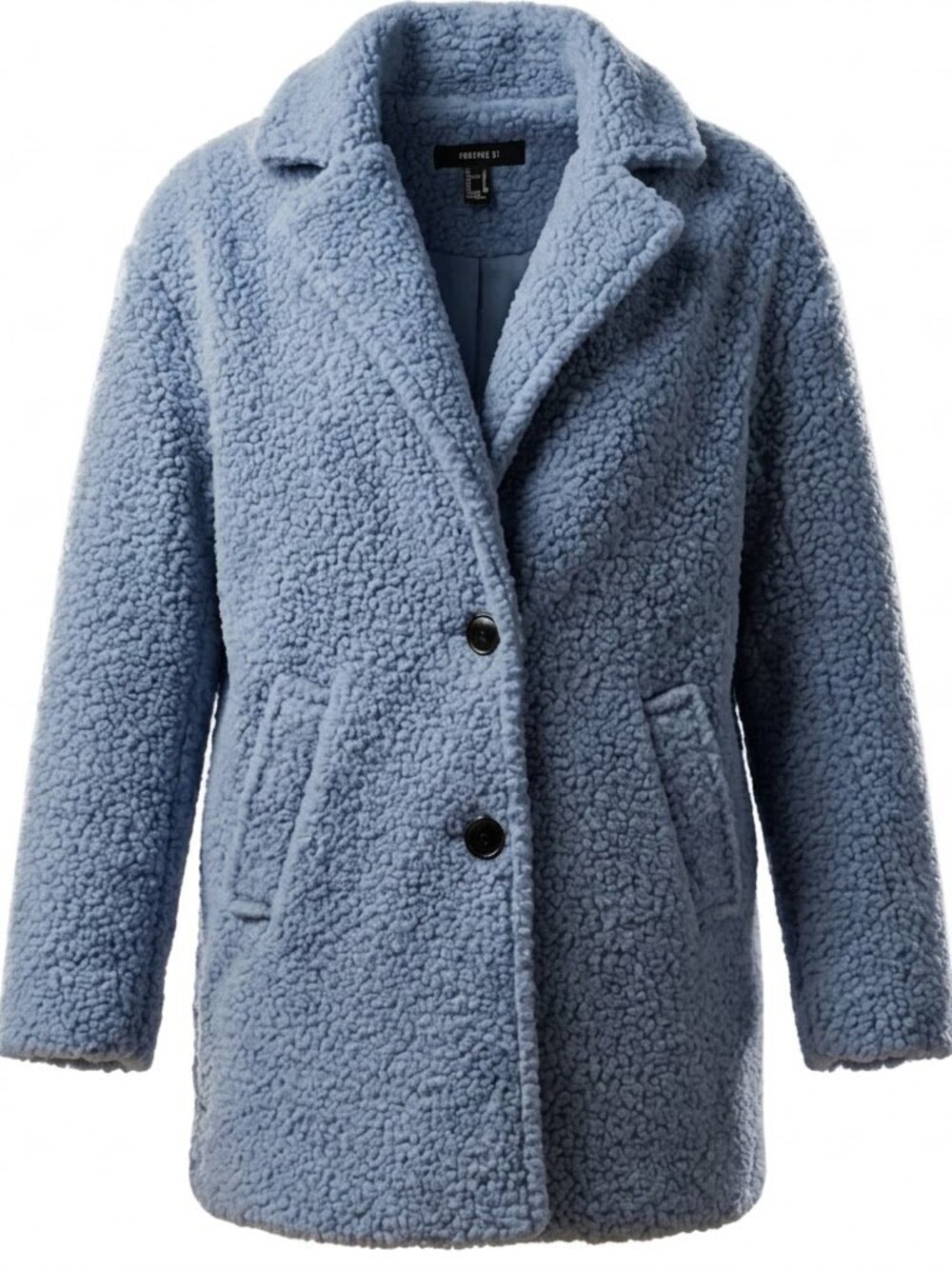 Forever 21 Light Blue Teddy Sherpa Coat - Women XS
